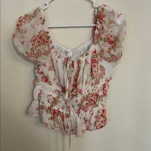 Floral Puff Sleeve Top